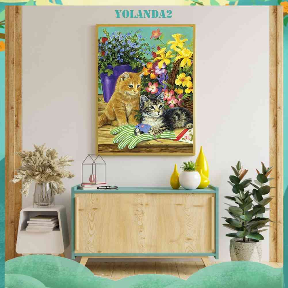 Toàn Bộ Tranh Thêu Chữ Thập DIY 11CT Hình Con Mèo