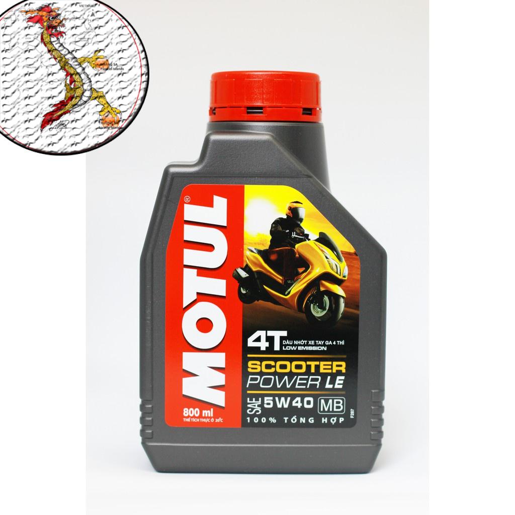 [Nhớt+Phễu] Nhớt Xe Tay Ga MOTUL SCOOTER POWER LE 5W40 chai 800ml, nhớt xe ga Motul vàng cao cấp 5W40-DauNhot_PhuGia