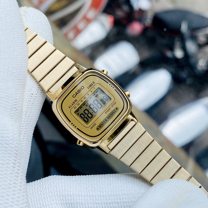 Đồng hồ điện tử nam nữ Casio A168 Gold LA670 Gold