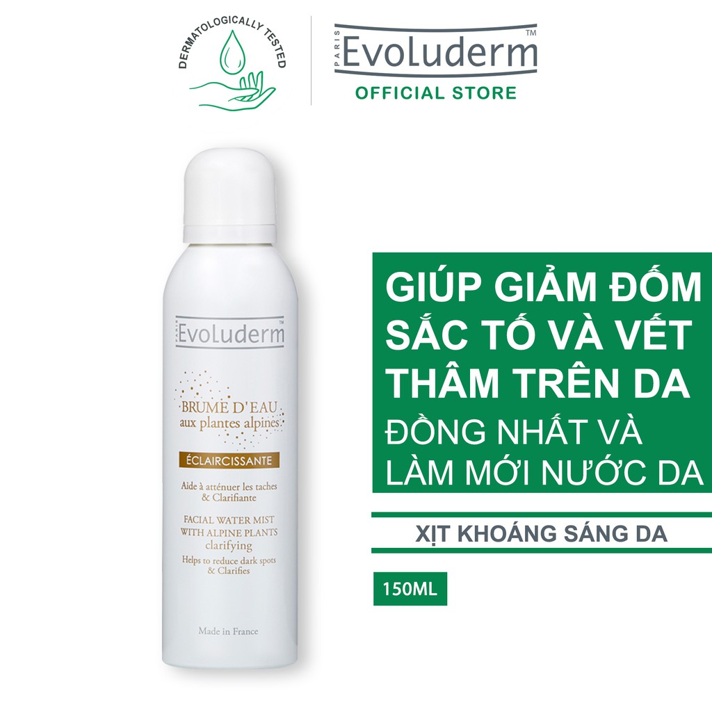 [HSD:06/2022] Xịt khoáng Evoluderm giúp giảm thâm nám cải thiện độ sáng da chiết xuất từ Alpine Plants 150ml-16274