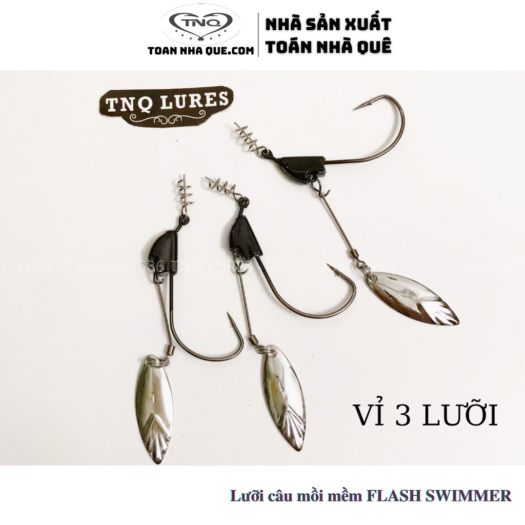 Lưỡi câu mồi mềm FLASH SWIMMER size 1.0 và 2.0 - TNQ LURES