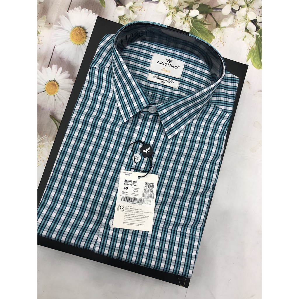 (ARISTINO sale) Áo sơ mi ARISTINO cộc tay ASS034S9  ÁO NGẮN TAY CHẤT SỢI TRE CAO CẤP MỊN MÁT CHỐNG NHĂN | BigBuy360 - bigbuy360.vn