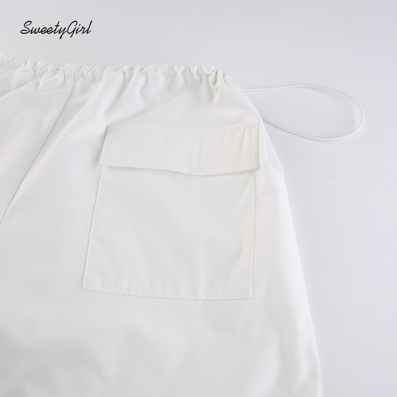 Quần Ống Rộng Phối Túi Dây Rút Phong Cách Retro Thời Trang Đường Phố 2022 Dành Cho Nữ