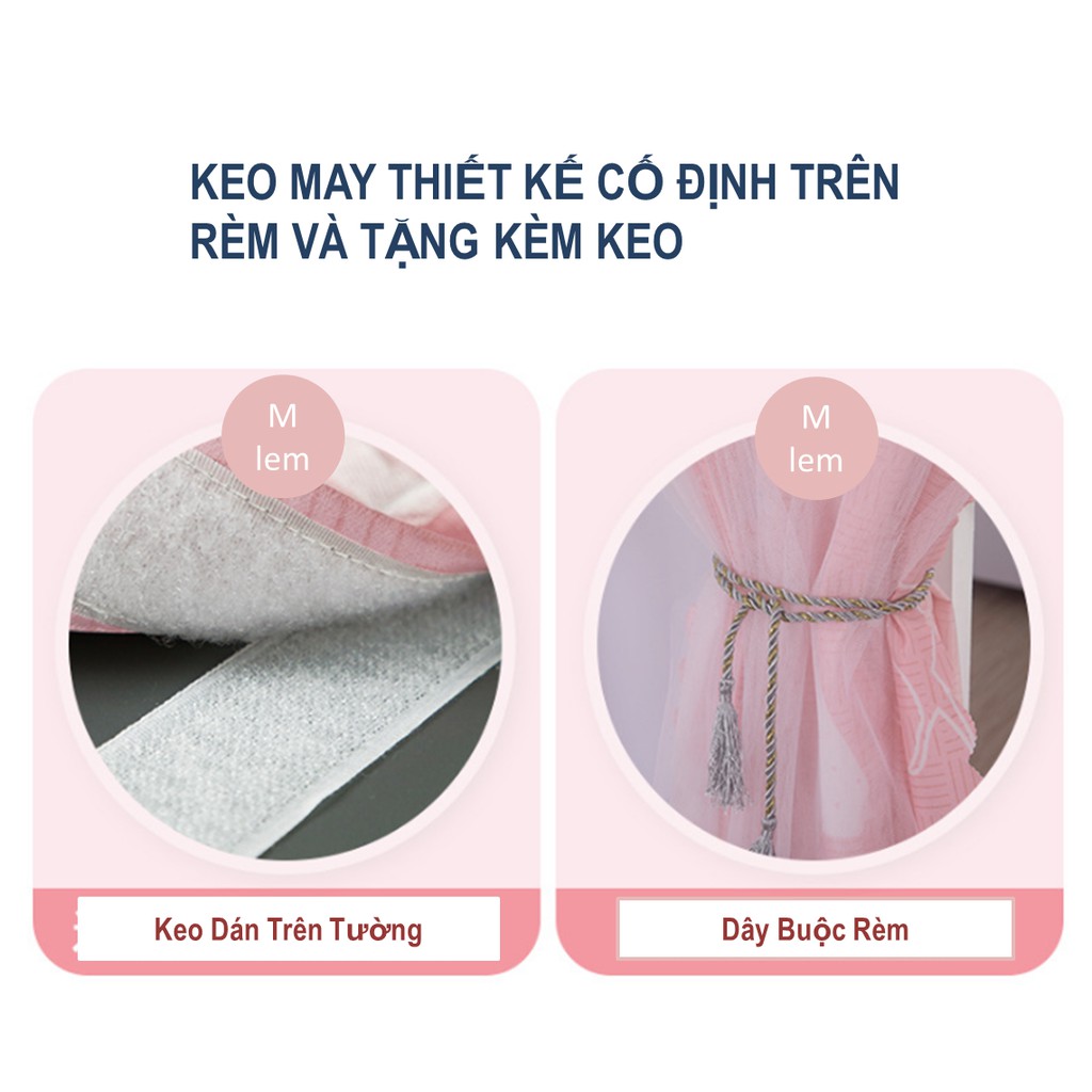 Rèm Dán Tường Mlem Hồng Xinh Treo Cửa Sổ