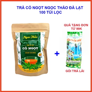 Trà cỏ ngọt túi lọc Ngọc Thảo gói 100 túi trà giảm cân tan mỡ bụng giữ dáng đặc sản Đà Lạt