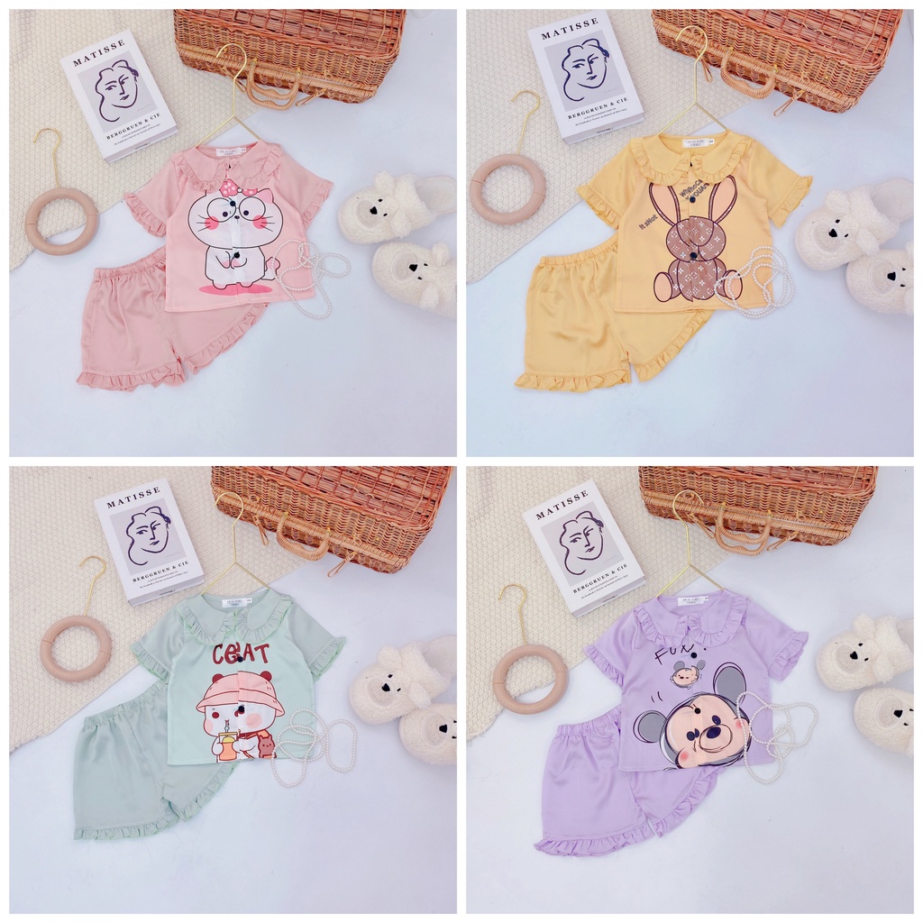 XẢ HÀNG LẺ SIZE 10-30KG Đồ pizama đùi mặc nhà cho bé gáI