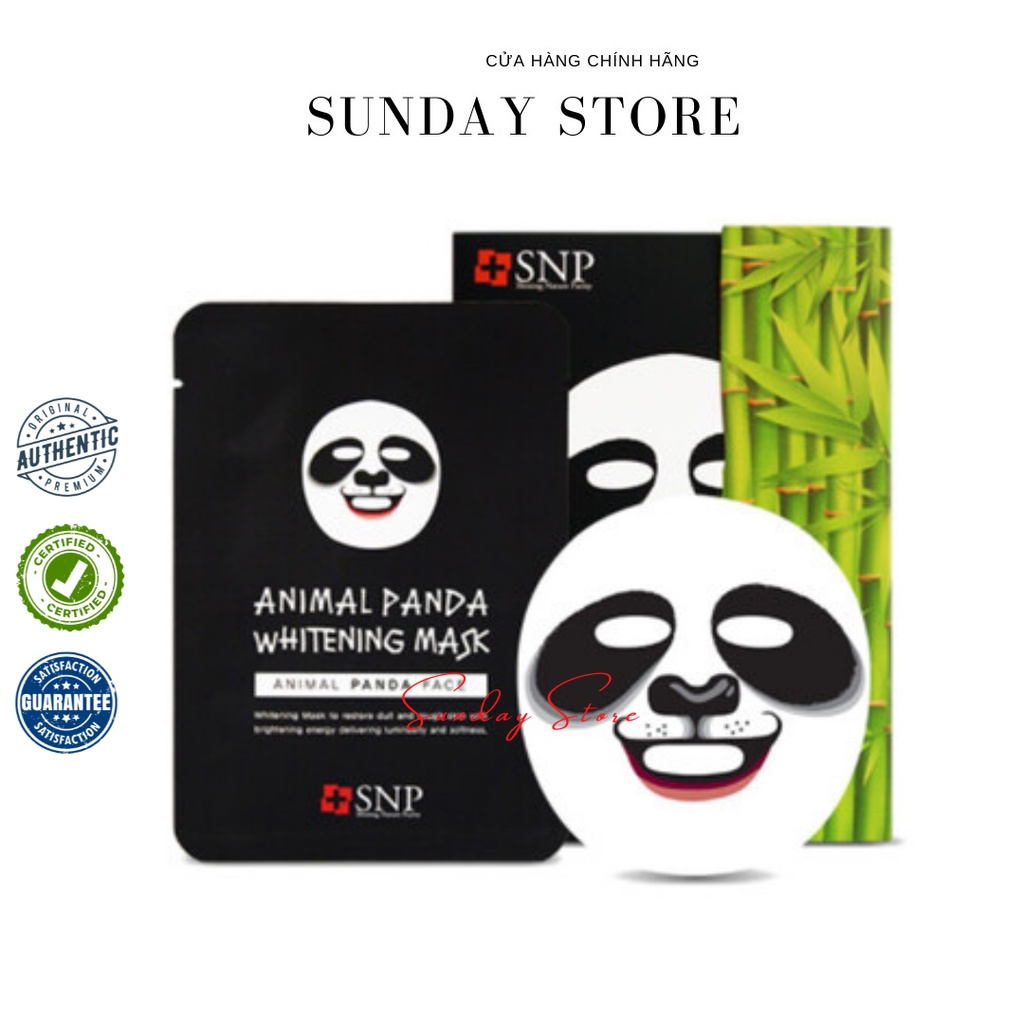 Mặt Nạ Hình Gấu Panda Dưỡng Trắng Da SNP Animal Panda Whitening Mask