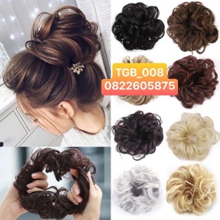 Búi tóc giả cột thun, búi dây tóc thả lơi B008 B011
