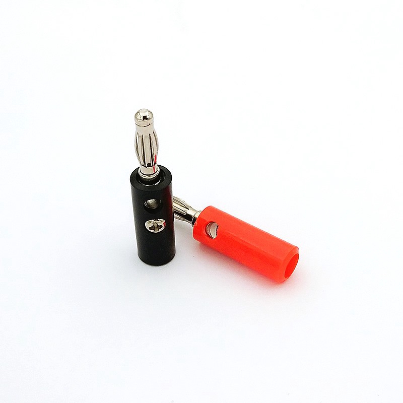 Set 10 đầu nối cho dây loa âm thanh màu đỏ + đen 4mm