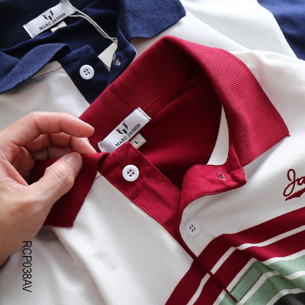 Áo phông nam có cổ sọc ngang cao cấp Marc cực đẹp RCP038AV - áo thun nam trung niên Riooshop | BigBuy360 - bigbuy360.vn