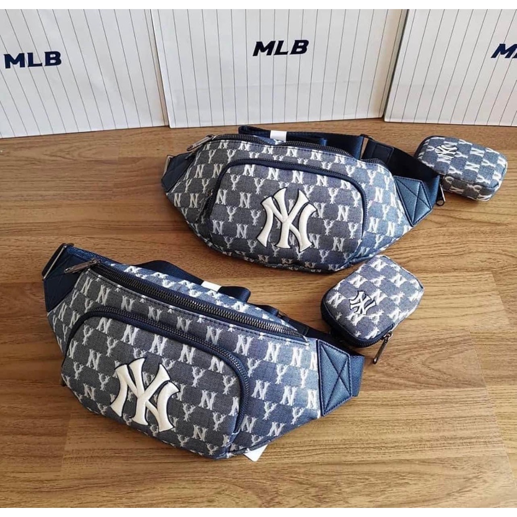 Túi Bao Tử MLB Jacquard Monogram Hip Sack New York Yankees