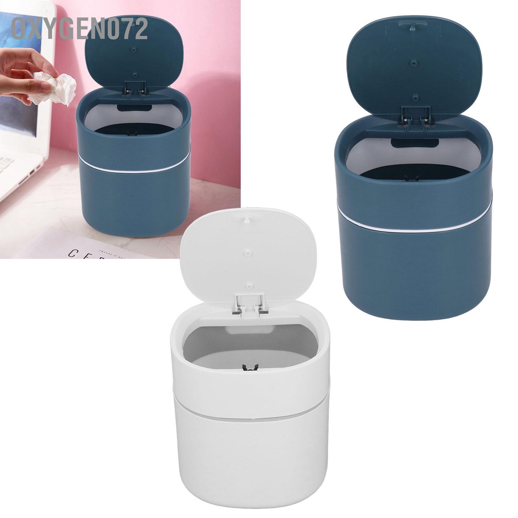Oxygen072 Thùng Rác Mini Để Bàn 2L Có Nút Nhấn Tiện Dụng Có thể lưu trữ mảnh vụn làm sạch có nắp đậy