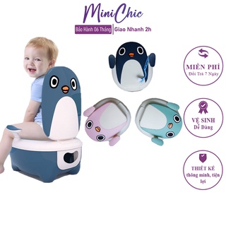 Bô cho bé đi vệ sinh, bô vệ sinh cho bé hình chim cánh cụt, tiện lợi và dễ sử dụng