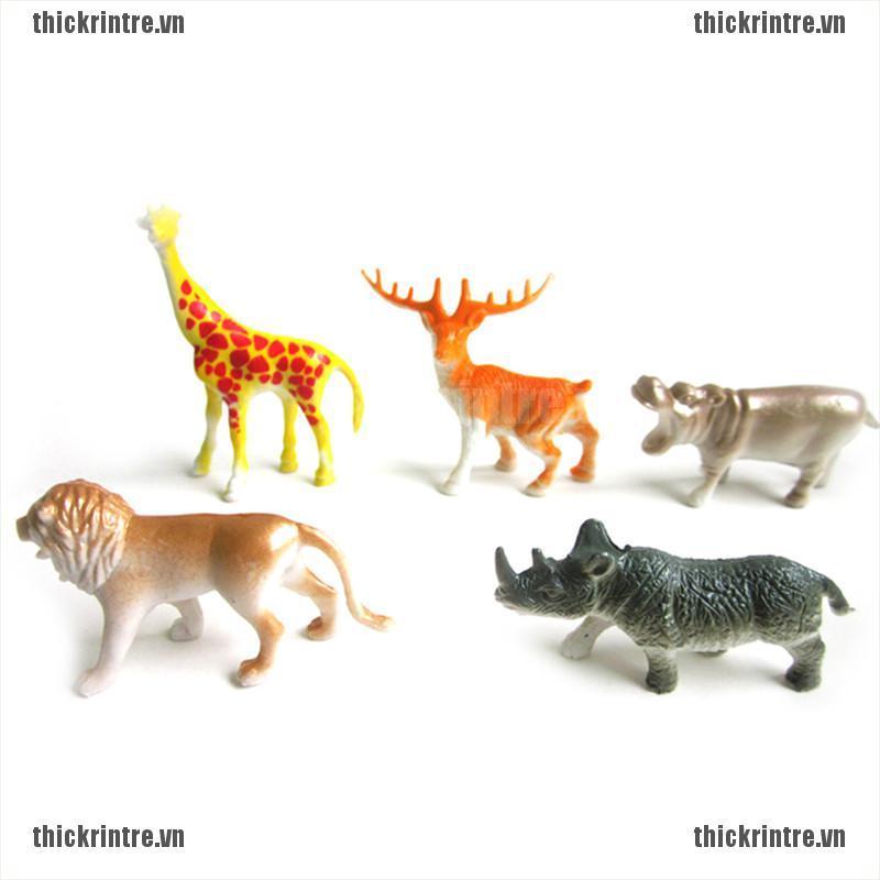 <Hot~new>8PCS Plastic Zoo Animal Figure Tiger Leopard Hippo Giraffe Kids Animal Toys Gift