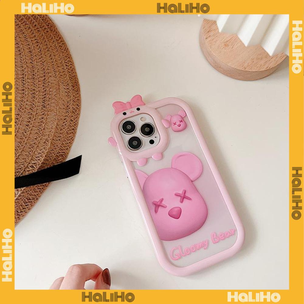 iPhone Case Silicone Soft Case Clear Case Airbag Shockproof Protection Camera Shiny Feel Pink Bear Cartoon Compatible For iPhone 11 Pro Max 13 Pro Max 12 Pro Max 7Plus xr XS Max