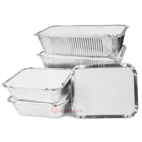 50 cái khay nhôm 1 ngăn size 1200ML KÈM NẮP GIẤY NHÔM/NẮP NHỰA đựng thực phẩm nóng, giữ nhiệt, nướng
