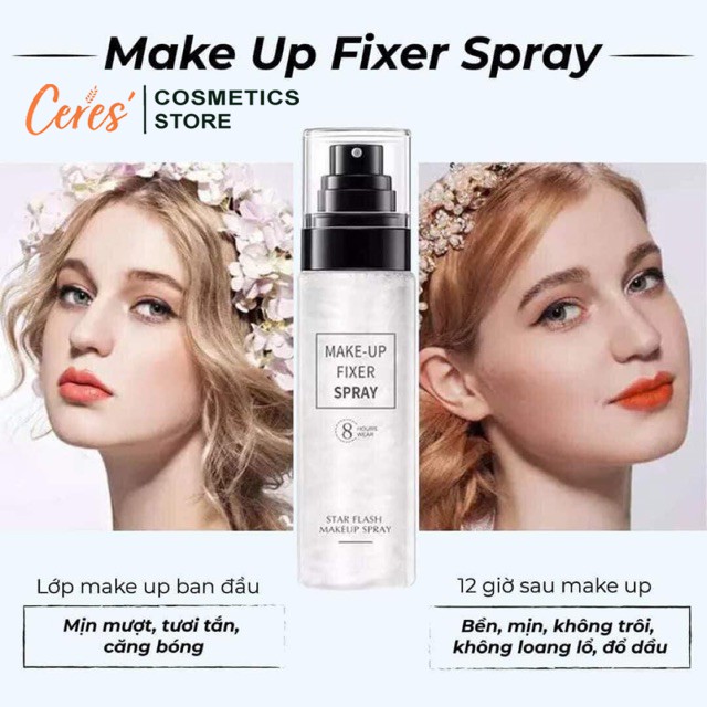 Xịt Khóa Trang Điểm Cồ Định Lớp Make Up - Khóa Nhũ Nền Star Flash Spray 8 Hours Wear 100ml | BigBuy360 - bigbuy360.vn