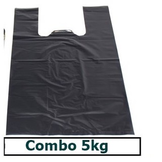 Túi nilon 2 quai (đen) - Combo 3kg và 5kg
