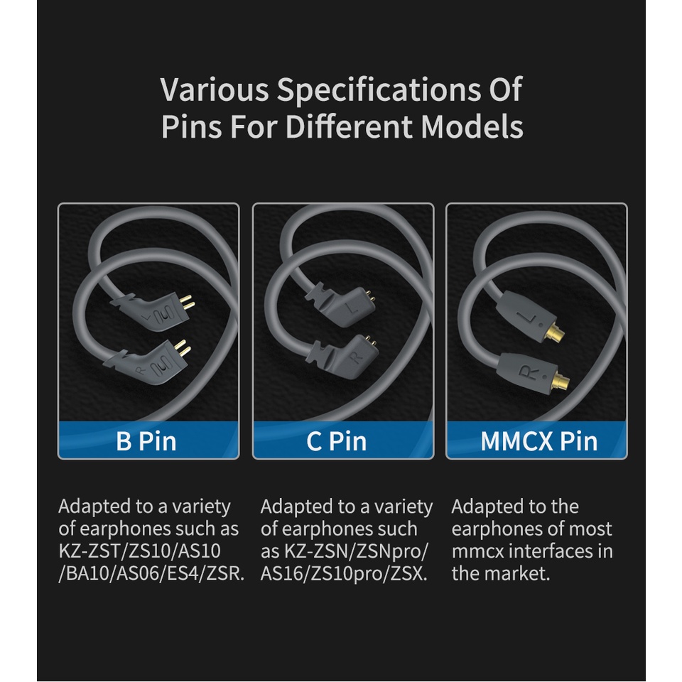 Kz Dây Cáp Mô Đun Nâng Cấp Tai nghe không dây 5.0 zst / zs10rpo / zsx / Zrx