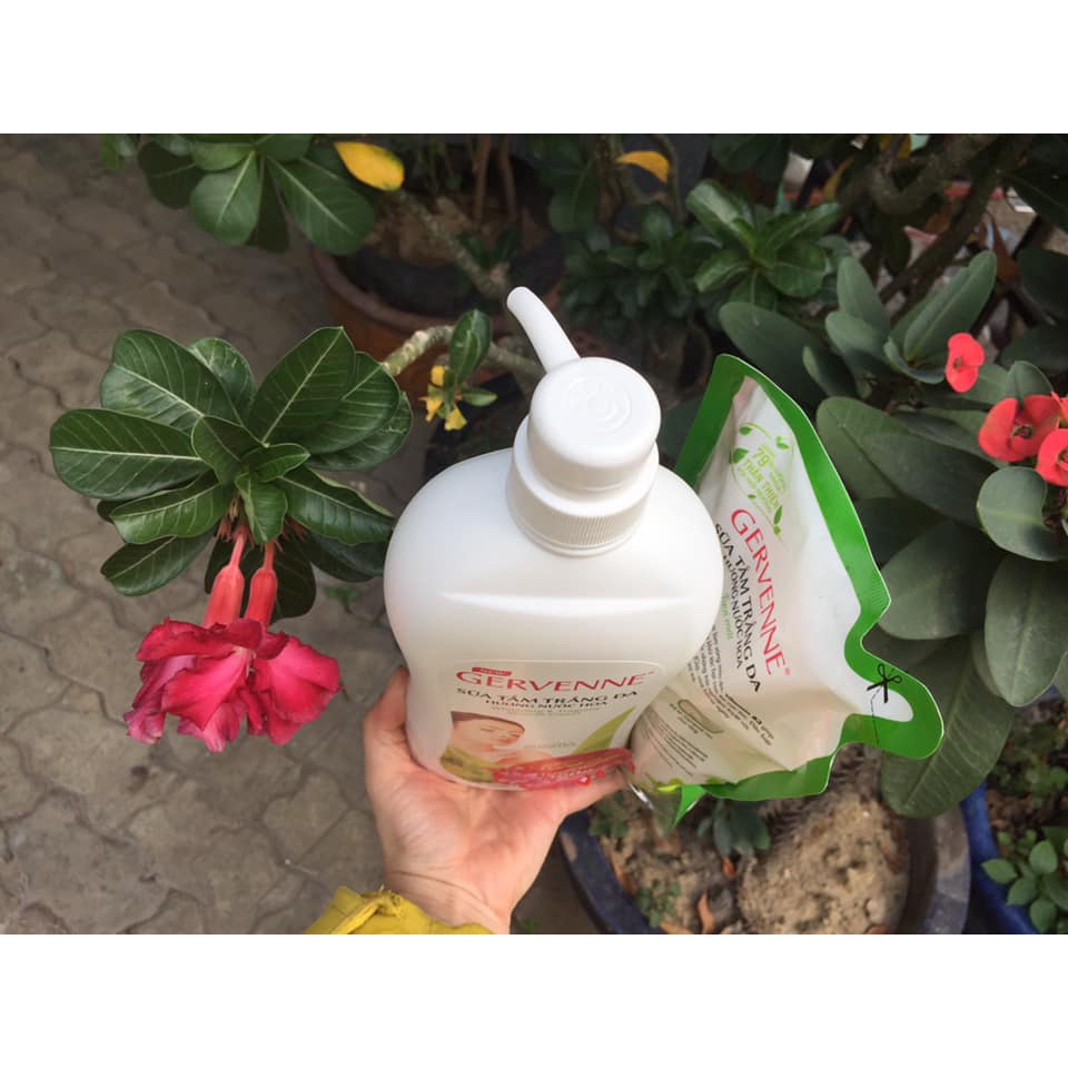 SỮA TẮM GERVENNE 3 màu 3 mùi hương mix thơm ngọt 900G + Tặng túi sữa tắm 380g