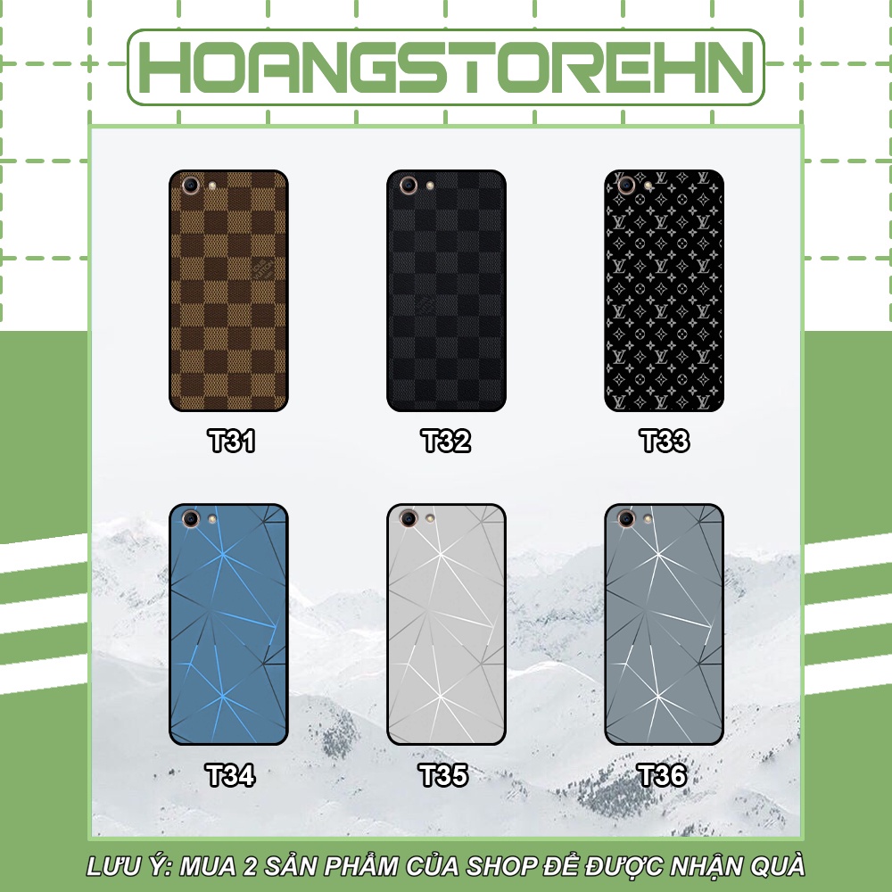 Ốp Oppo A83 in hình thương hiệu LV, họa tiết xanh bạc siêu đẹp