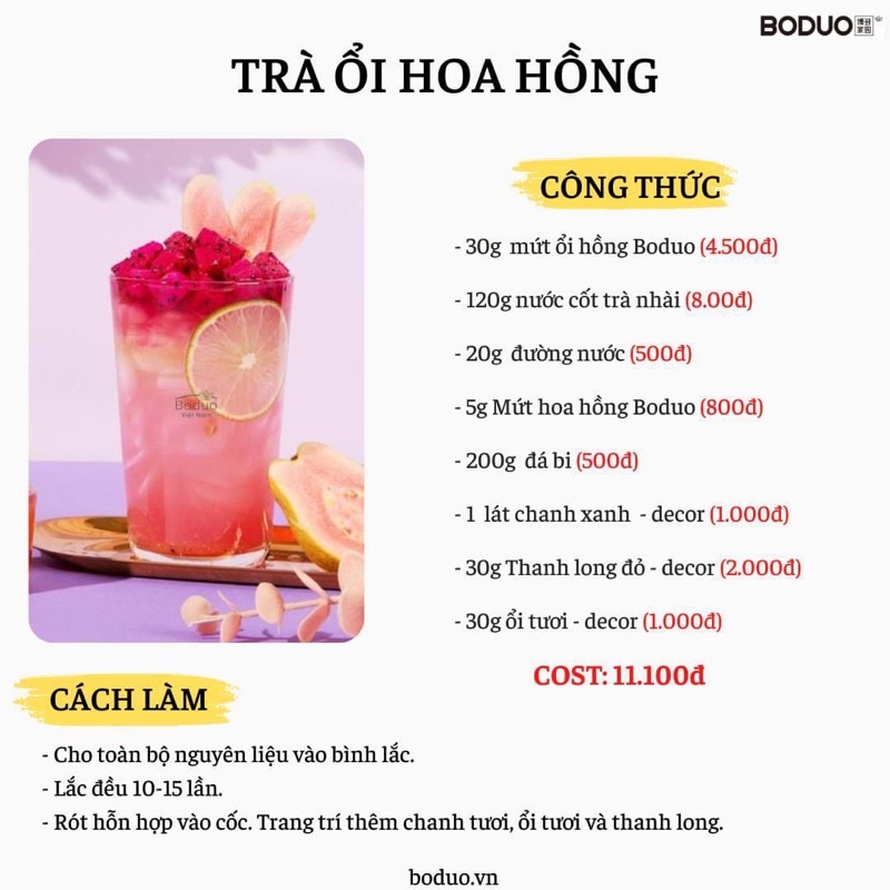 Mứt ổi hồng Boduo Làm trà ổi hồng - Có công thức
