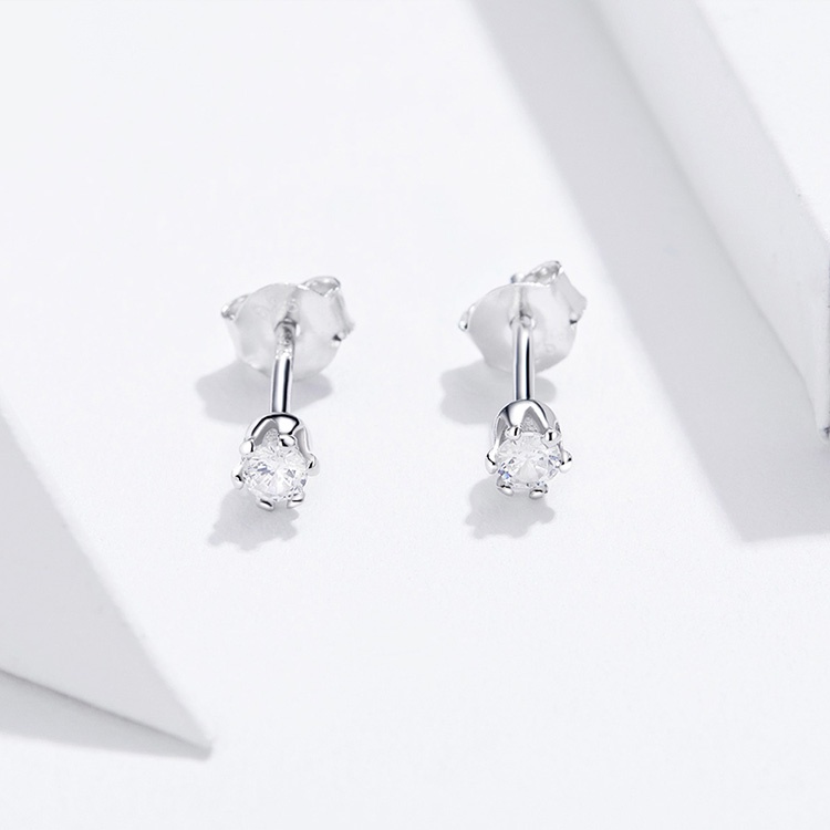 Khuyên Tai Bạc Nữ MIRASON Đính Đá Trái Tim Nhiều Màu MBT025 - Bông Tai Bạc Nữ 925 Cao Cấp