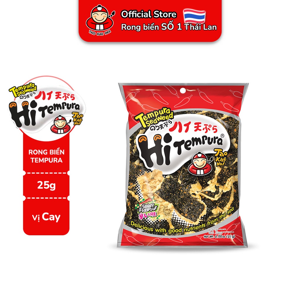 Snack rong biển ăn liền Thái Lan Hi Tempura Taokaenoi 25g