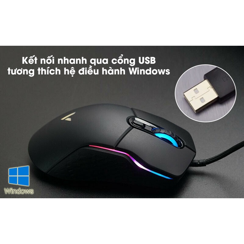 Chuột Gaming Rapoo VT200 LED RGB 16 triệu màu rực rỡ.