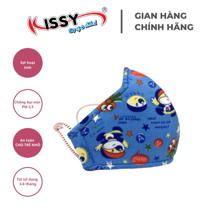 Khẩu Trang Kissy Trẻ Em Từ 4 Đến 10 Tuổi Chống Bụi Mịn, Giao Đúng Mẫu Họa Tiết Củ Hành Dễ Thương