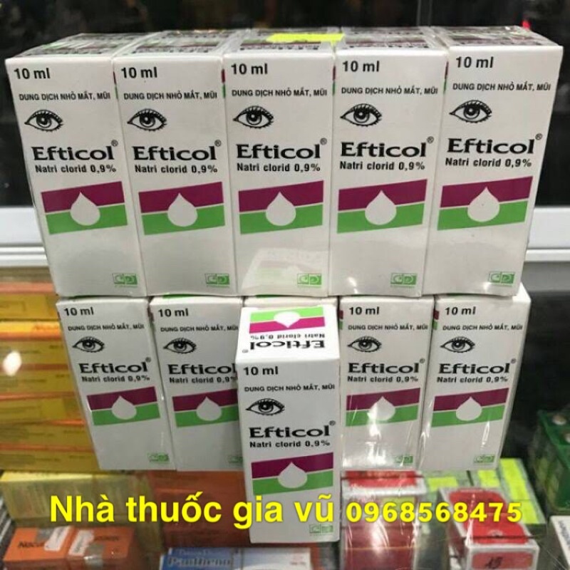 Nước Muối Sinh Lý Natri Clorid 0,9% Efticol Vệ Sinh Mắt Mũi Cho Bé Sơ Sinh