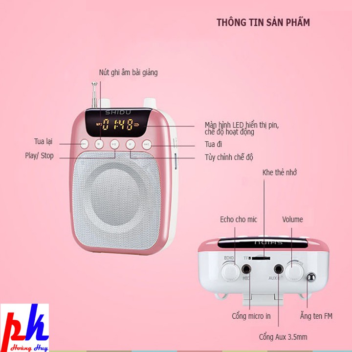 Máy trợ giảng Shidu S358 không dây FM