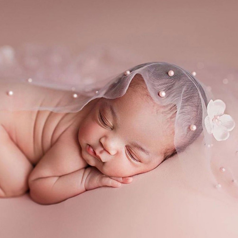 Chăn Lưới Trong Suốt Phối Hoa Dùng Làm Đạo Cụ Chụp Ảnh Cho Bé Sơ Sinh