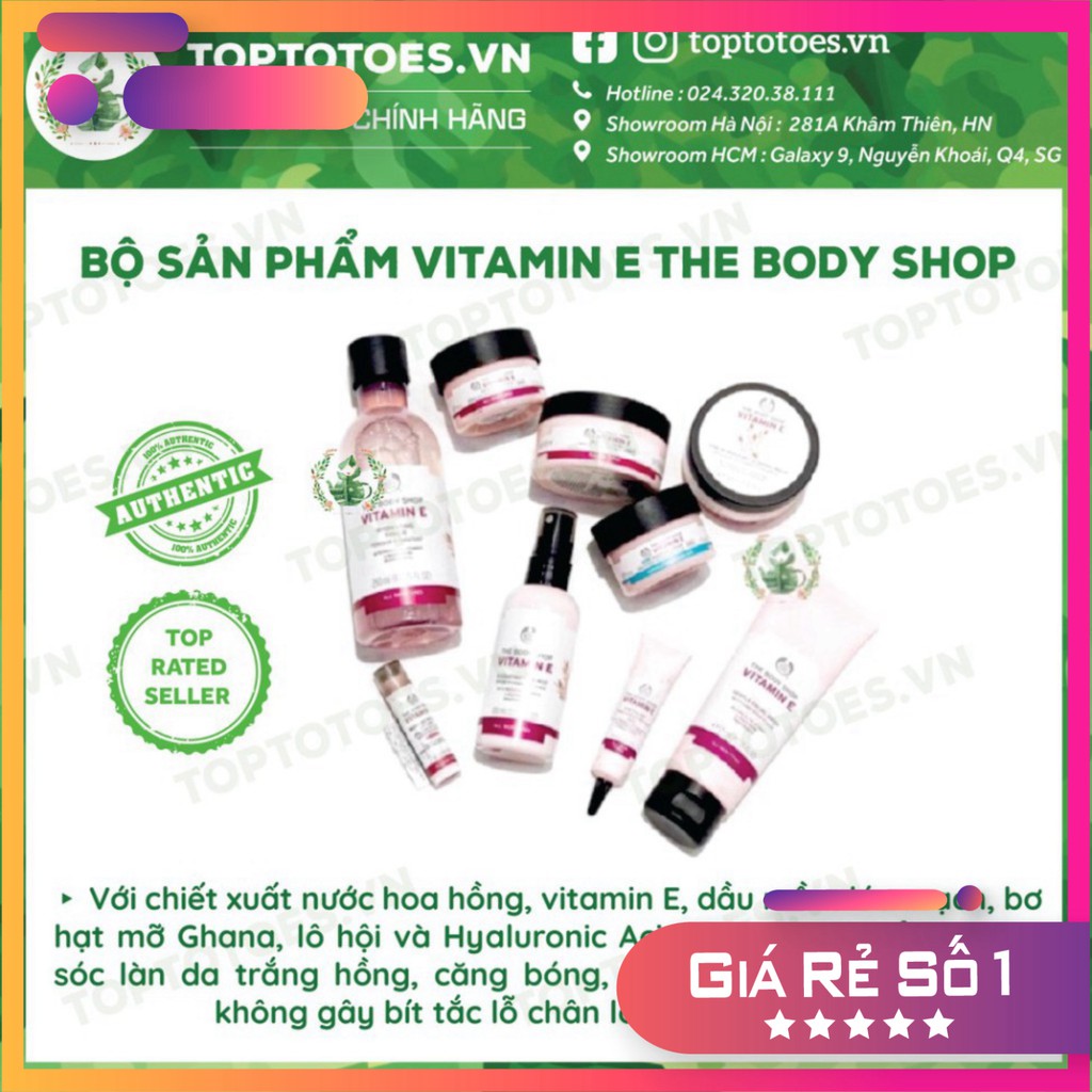 RẺ SỐ 1 . Bộ Vitamin E Lúa Mạch The Body Shop rửa mặt, toner, xịt khoáng, kem dưỡng, mask siêu cấp ẩm và làm sáng da . .