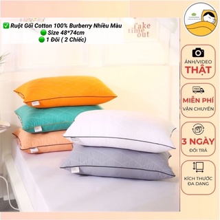 ( 1 đôi) Ruột Gối Cotton 100% Burberry Nhập Khẩu Cao Cấp Nhiều Màu (48*74cm)