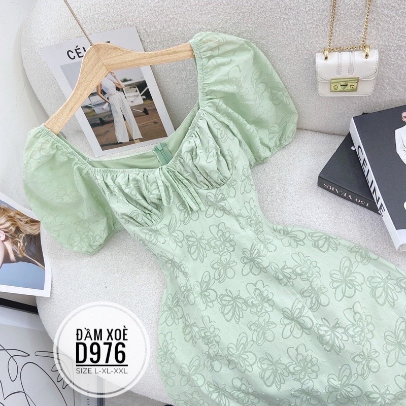 Bigsize Đầm xoè nhún ngực D976