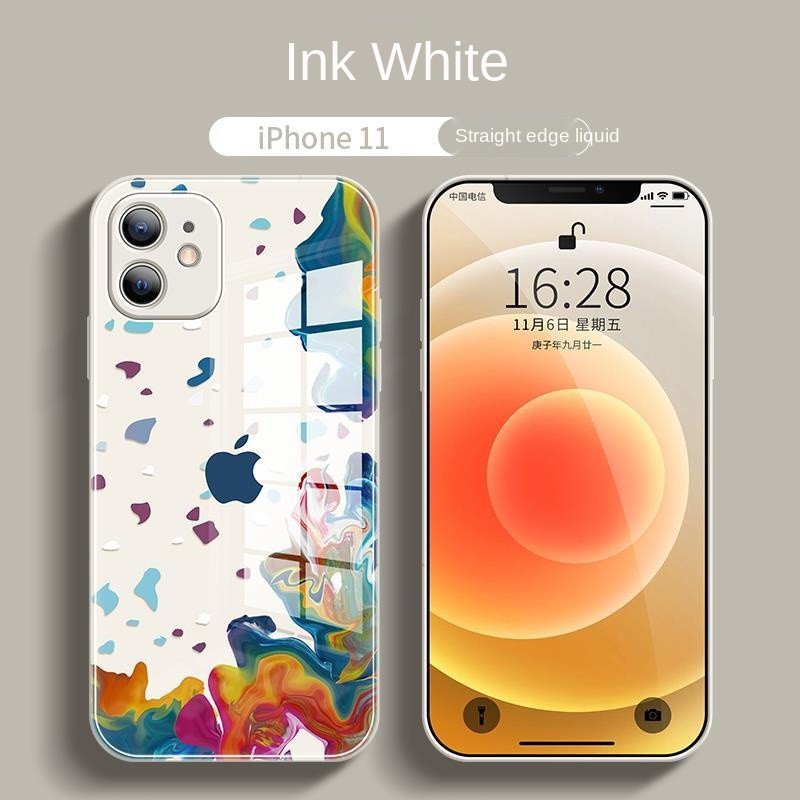 Ốp Điện Thoại Mặt Kính Siêu Mỏng Chống Rơi Màu Sắc Tương Phản Dành Cho Iphone 11pro / Xsmax / Xr / 6 / 7 / 8splus | BigBuy360 - bigbuy360.vn