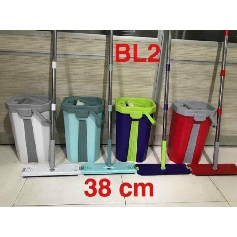 Bộ lau nhà 2 ngăn lớn. Ống to - tấm lau 38cm