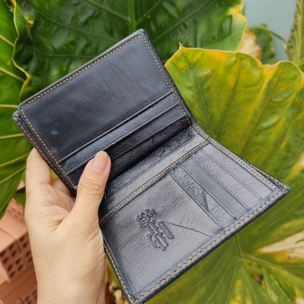 Ví Đứng Nam Da Bò THÁI Cefiro TỘC TRƯỞNG Cao Cấp Bản Màu Đặc Biệt- Họa Tiết Đồng Nguyên Khối