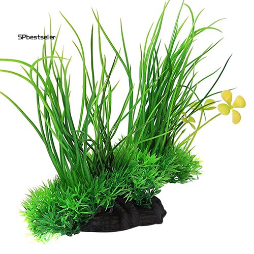 【Spbs】Green Artificial Decor Long Leaf Plant Fake Water Grass for Aquarium Fish Tank