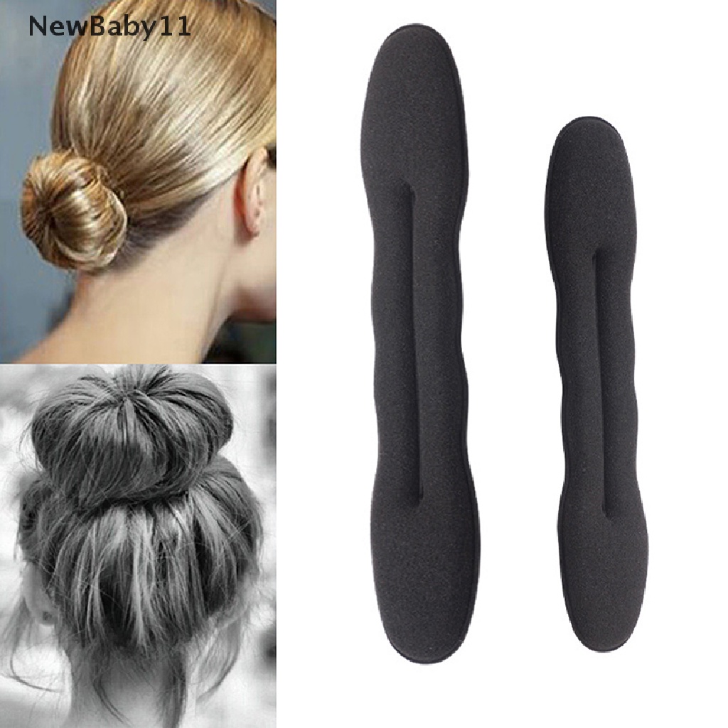 Dụng Cụ Búi Tóc Hình Bánh Donut Bằng Xốp Màu Đen Tiện Dụng