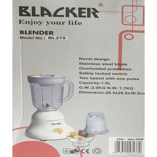 Máy xay sinh tố 2 cối nhựa Blacker BL270