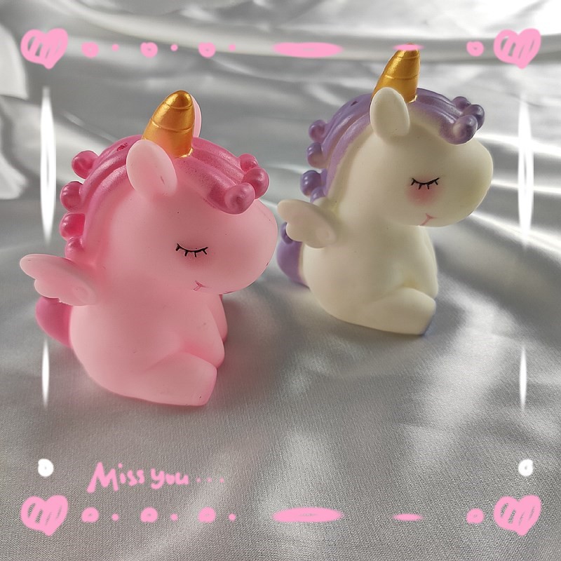 Phụ kiện trang trí bánh kem hình ngựa một sừng 1 tuổi