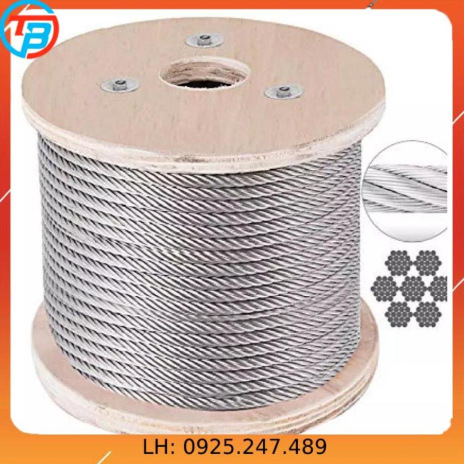 100 mét Cáp inox 304 1.5mm(li)làm dàn phơi thông minh, dây phơi quần áo,chằng buộc các vật dụng trong nhà và ngoài trời.