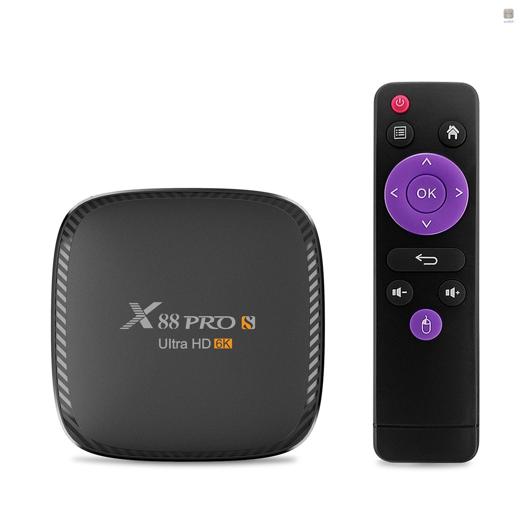 (Giao Hàng Nhanh) Hộp TV Box X88 PRO S Android 10.0 H616 Quad-core H.265 VP9 6K UHD 4K 2.4G/5G WiFi 100M LAN BT5.0 4Gb64Gb Kèm Điều Khiển Từ Xa