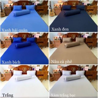 Bộ ga gối thun lạnh hàn quốc trơn đủ màu