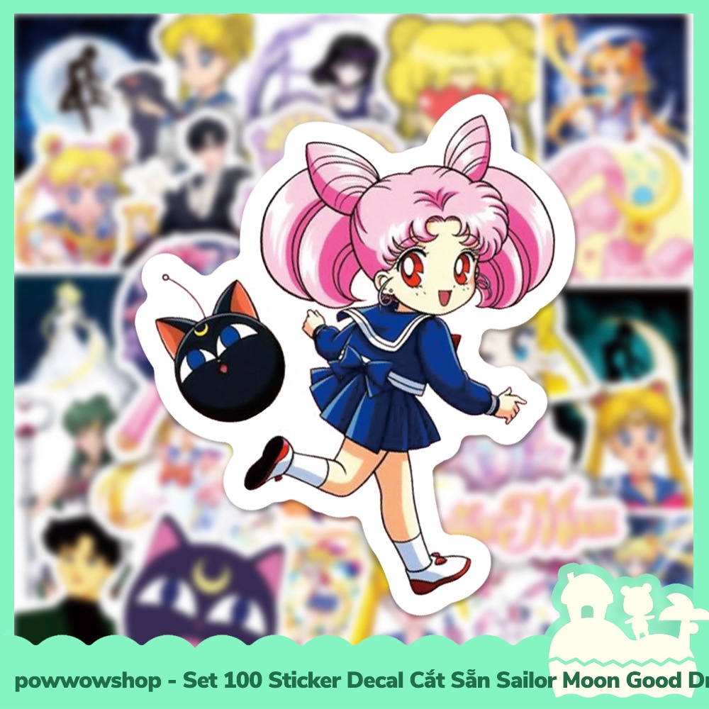 [Sẵn VN - Hỏa Tốc] Set 100 Sticker Mini Decal Dán Trang Trí Vật Dụng Mẫu Thủy Thủ Mặt Trăng Sailor Moon Good Dream