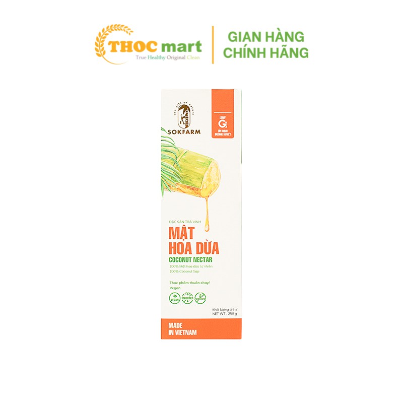 [ THOCmart.vn ] Mật hoa dừa cô đặc Sokfram đặc sản Trà Vinh giàu khoáng chất thay thế mật ong chai 250g