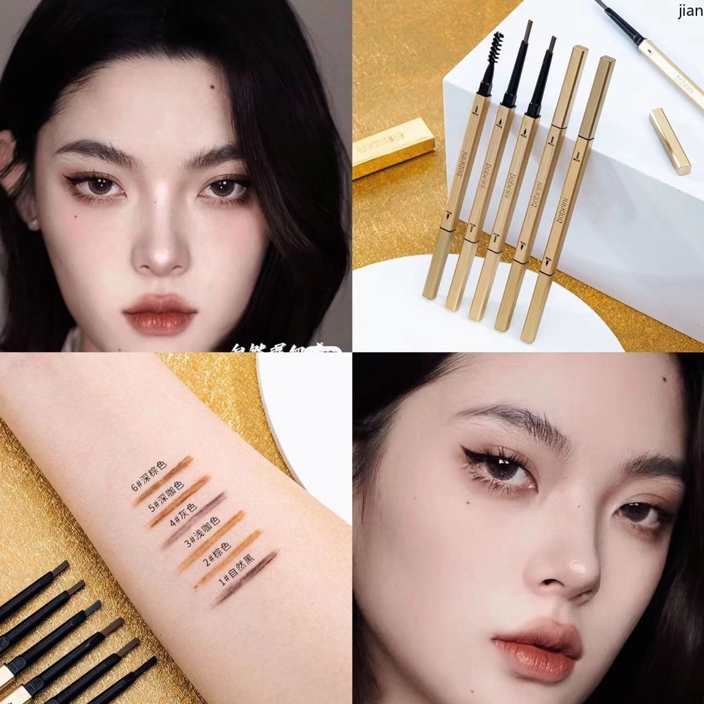 Bút Chì Kẻ Lông Mày Hai Đầu Tam Giác Siêu Mịn Kháng Nước Chống Mồ Hôi Lâu Trôi Không Lem Nhòe