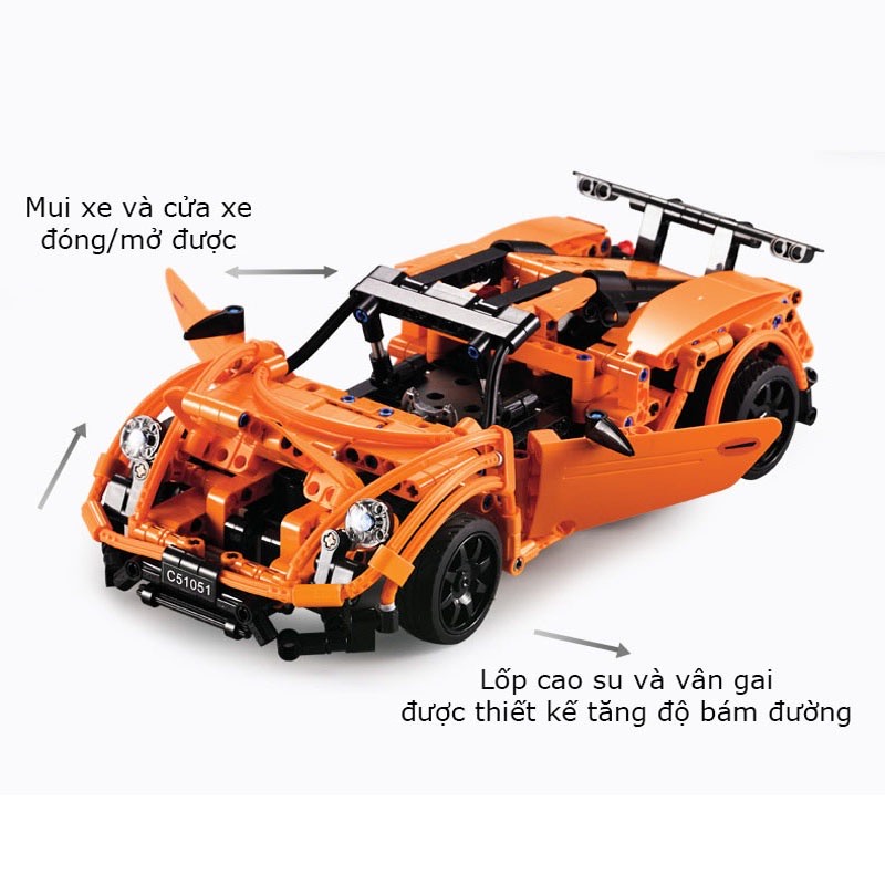 Đồ chơi lắp ráp Legoo siêu xe Porsche 911 có bộ điều khiển từ xa